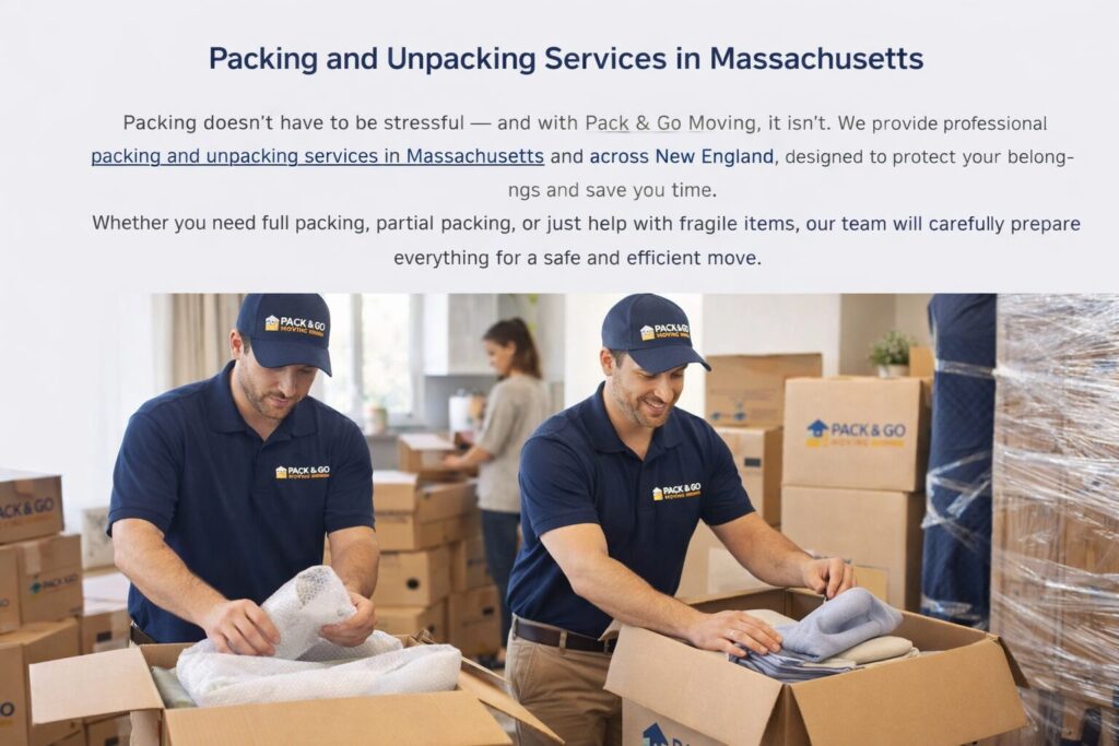Packing and Unpacking Services in Massachusetts